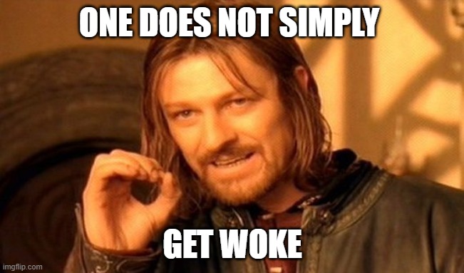 One does not simply get woke